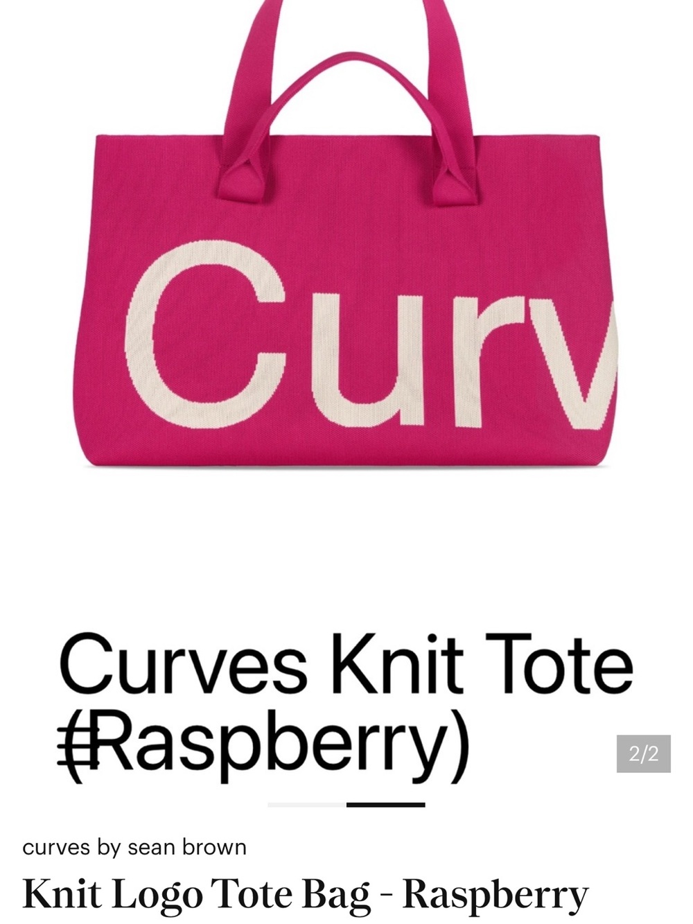Curves Knit Tote Bag - Raspberry by
